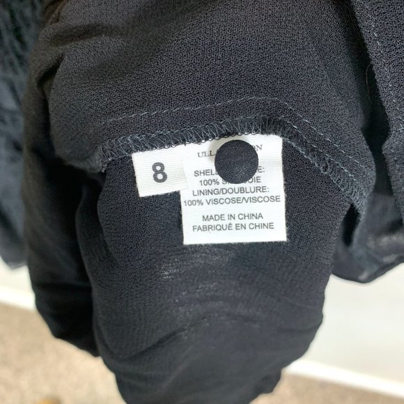 ULLA JOHNSON Black Silk Gia Dress Smocked 8 - Picture 6 of 10